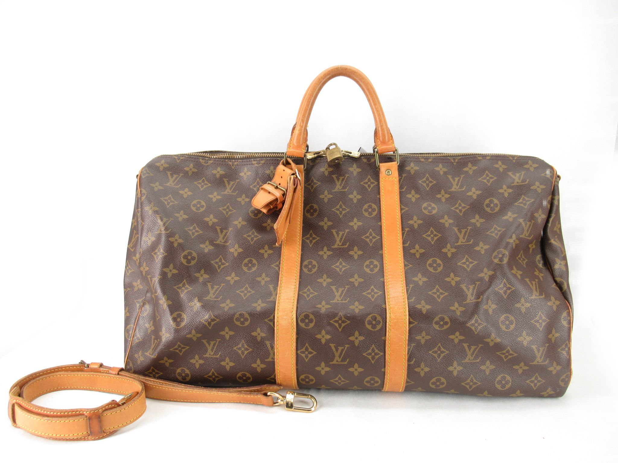 商品详情——LOUIS VUITTON (4227_0964)LOUIS VUITTON モノグラム モノグラム キーポル バンドリエール 55  M41414 FC892 ポワニエ ネームタグ ボストンバッグ